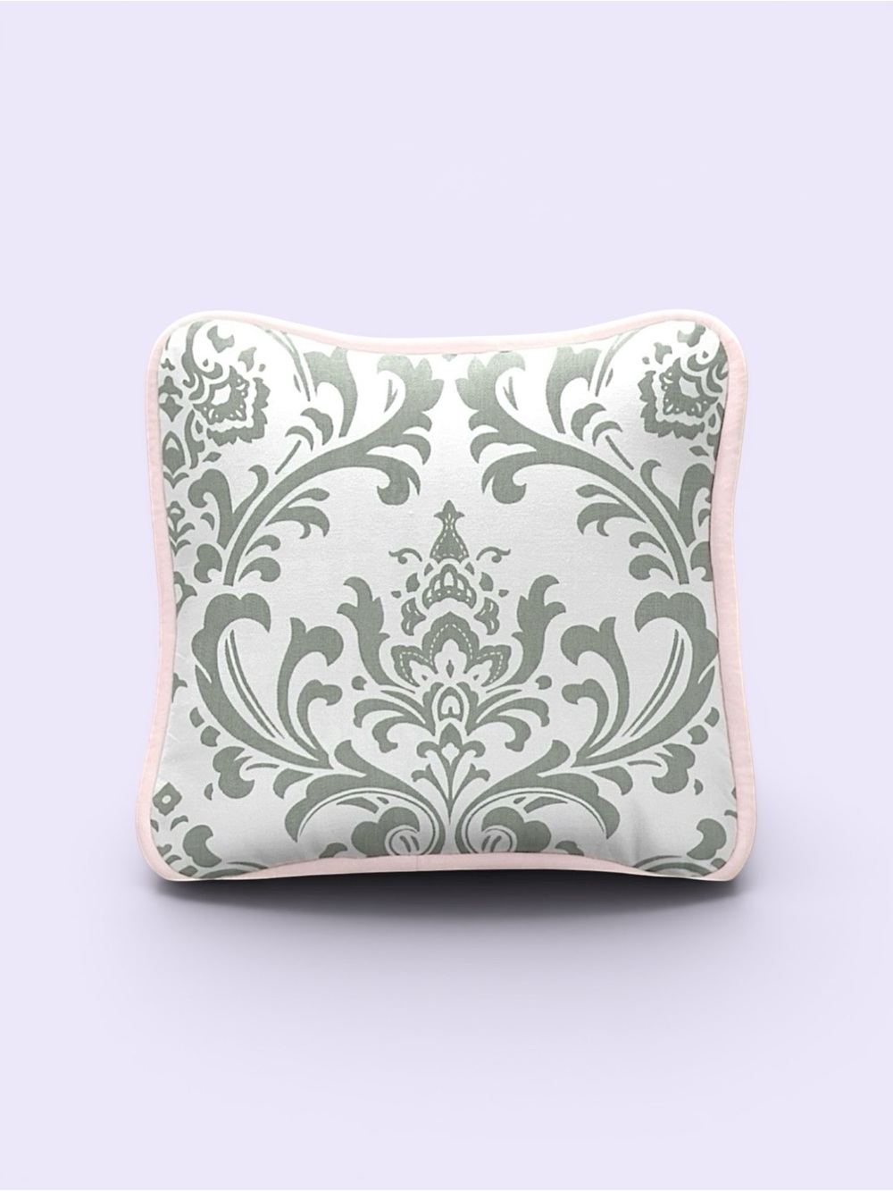 Carousel Designs Pink & Gray Traditions Damask Square Decorative Pillow
